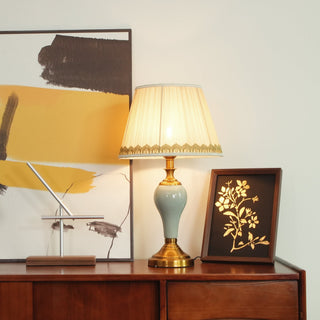 Mirova Lampe de Table en Céramique Et Tissu