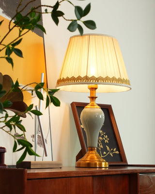 Mirova Lampe de Table en Céramique Et Tissu