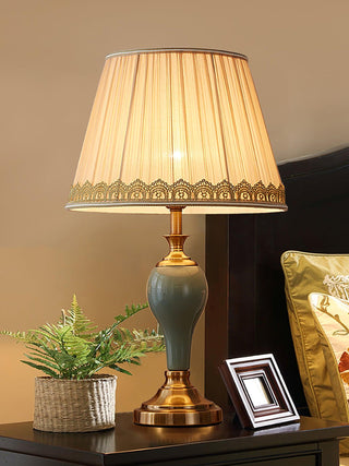 Mirova Lampe de Table en Céramique Et Tissu