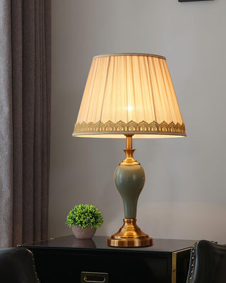 Mirova Lampe de Table en Céramique Et Tissu