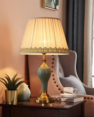 Mirova Lampe de Table en Céramique Et Tissu