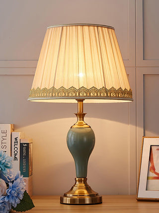 Mirova Lampe de Table en Céramique Et Tissu