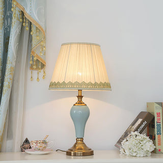 Mirova Lampe de Table en Céramique Et Tissu