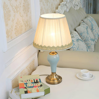Mirova Lampe de Table en Céramique Et Tissu