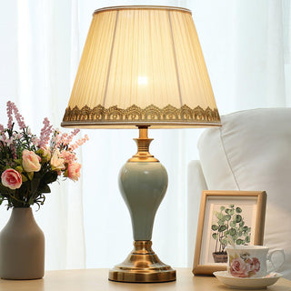 Mirova Lampe de Table en Céramique Et Tissu