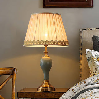 Mirova Lampe de Table en Céramique Et Tissu
