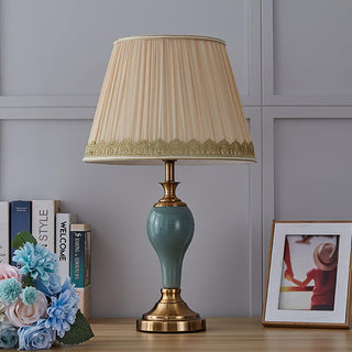 Mirova Lampe de Table en Céramique Et Tissu