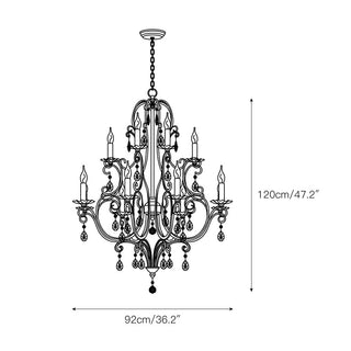 Lustre à Échelons en Métal Cristal Luxueux Postmoderne