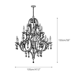 Lustre à Échelons en Métal Cristal Luxueux Postmoderne