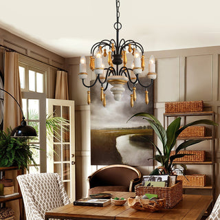 Noble Niche Lustre en Bois et Métal Vintage