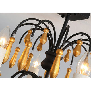 Noble Niche Lustre en Bois et Métal Vintage
