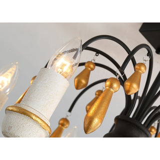 Noble Niche Lustre en Bois et Métal Vintage
