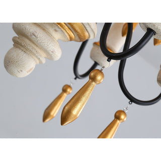 Noble Niche Lustre en Bois et Métal Vintage