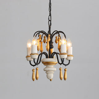 Noble Niche Lustre en Bois et Métal Vintage