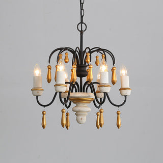 Noble Niche Lustre en Bois et Métal Vintage
