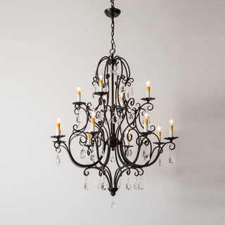 Lustre à Échelons en Métal Cristal Luxueux Postmoderne