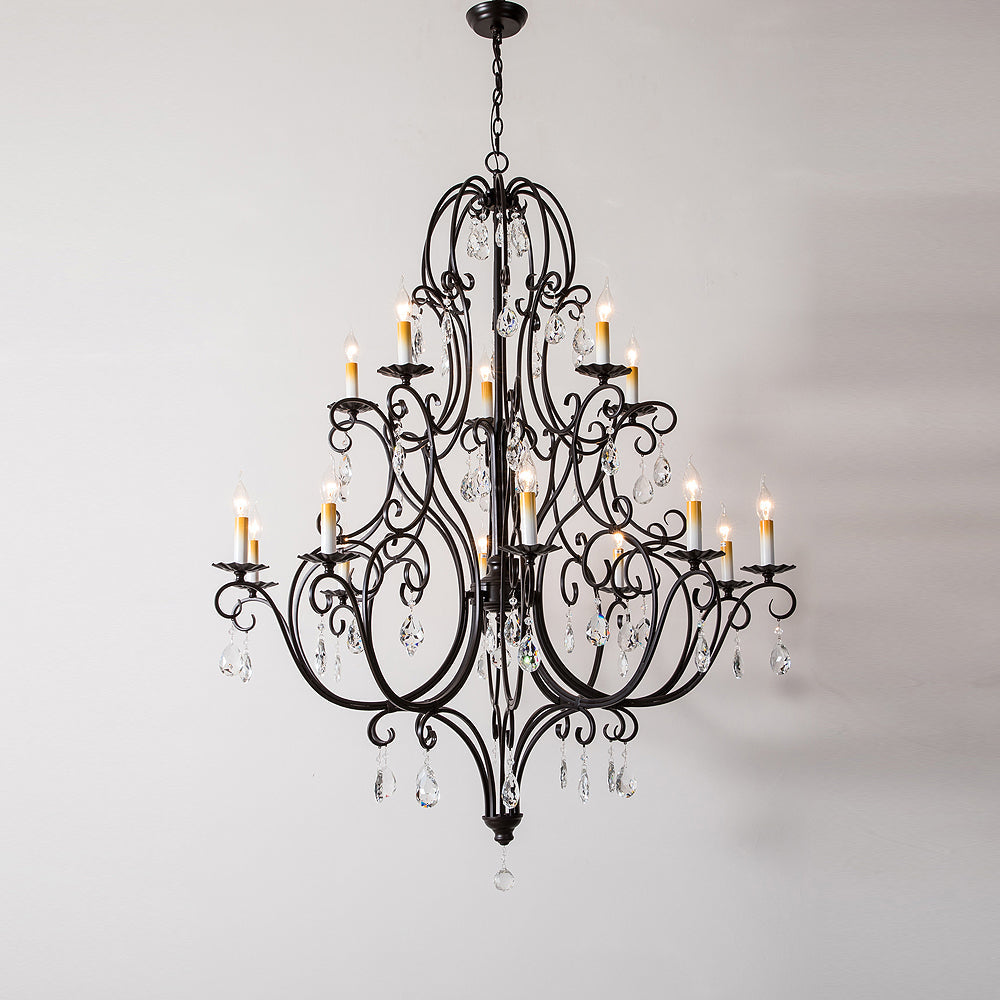 Lustre à Échelons en Métal Cristal Luxueux Postmoderne