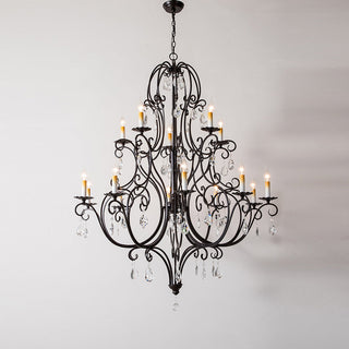 Lustre à Échelons en Métal Cristal Luxueux Postmoderne