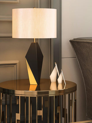 Prism Contemporary Fabric Table Lamp-Neutral Decor