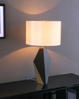 Prism Contemporary Fabric Table Lamp-Neutral Decor