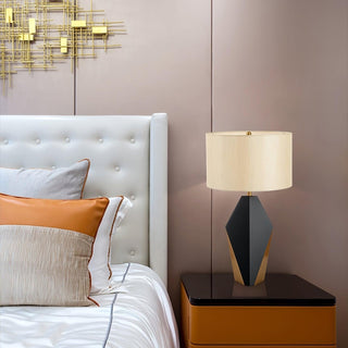 Prism Contemporary Fabric Table Lamp-Neutral Decor