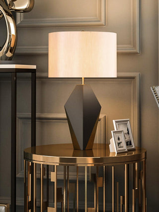 Prism Contemporary Fabric Table Lamp-Neutral Decor