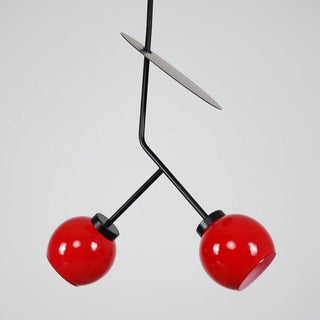Valentina Suspension Cerise Design LED Métal/Verre Rouge/Noir/Blanc/Or Salon/Chambre