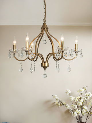 Lustre en Laiton Métal Cristal Vintage Alliant Luxe et Élégance
