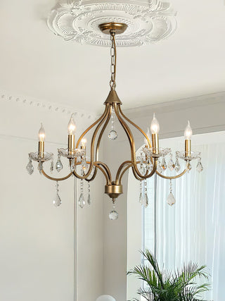 Lustre en Laiton Métal Cristal Vintage Alliant Luxe et Élégance