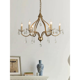 Lustre en Laiton Métal Cristal Vintage Alliant Luxe et Élégance