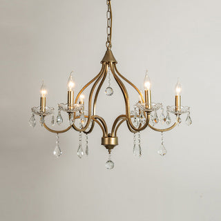 Lustre en Laiton Métal Cristal Vintage Alliant Luxe et Élégance