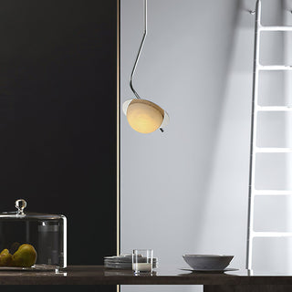 Ivvaros Lampe Suspension Chic Moderne Minimaliste Acier Inoxydable Alabastre