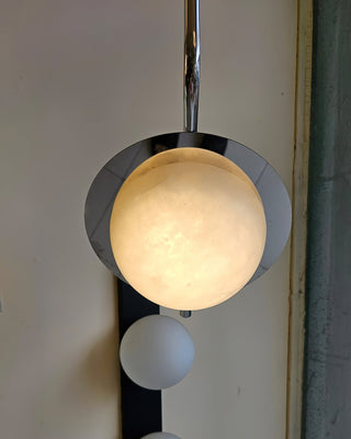 Ivvaros Lampe Suspension Chic Moderne Minimaliste Acier Inoxydable Alabastre