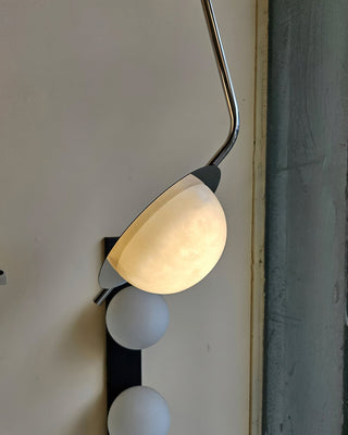 Ivvaros Lampe Suspension Chic Moderne Minimaliste Acier Inoxydable Alabastre