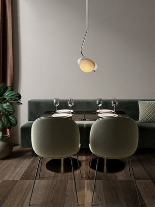 Ivvaros Lampe Suspension Chic Moderne Minimaliste Acier Inoxydable Alabastre