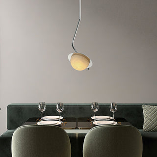 Ivvaros Lampe Suspension Chic Moderne Minimaliste Acier Inoxydable Alabastre