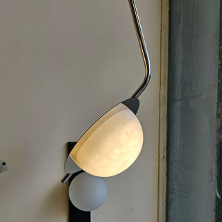 Ivvaros Lampe Suspension Chic Moderne Minimaliste Acier Inoxydable Alabastre