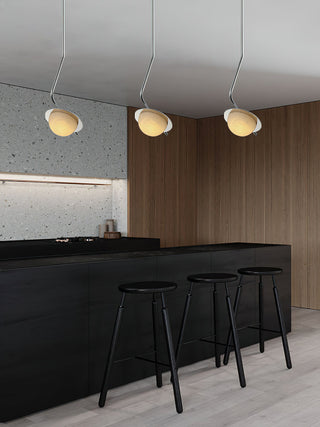 Ivvaros Lampe Suspension Chic Moderne Minimaliste Acier Inoxydable Alabastre