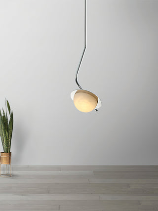 Ivvaros Lampe Suspension Chic Moderne Minimaliste Acier Inoxydable Alabastre