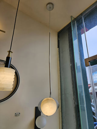 Ivvaros Lampe Suspension Chic Moderne Minimaliste Acier Inoxydable Alabastre