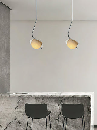 Ivvaros Lampe Suspension Chic Moderne Minimaliste Acier Inoxydable Alabastre