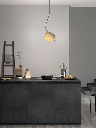 Ivvaros Lampe Suspension Chic Moderne Minimaliste Acier Inoxydable Alabastre