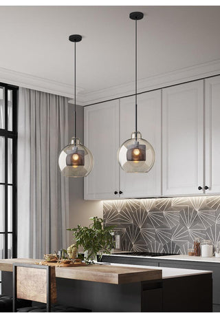 Lustra Lustre Suspendu En Verre Maillage Doré Pour Salle À Manger