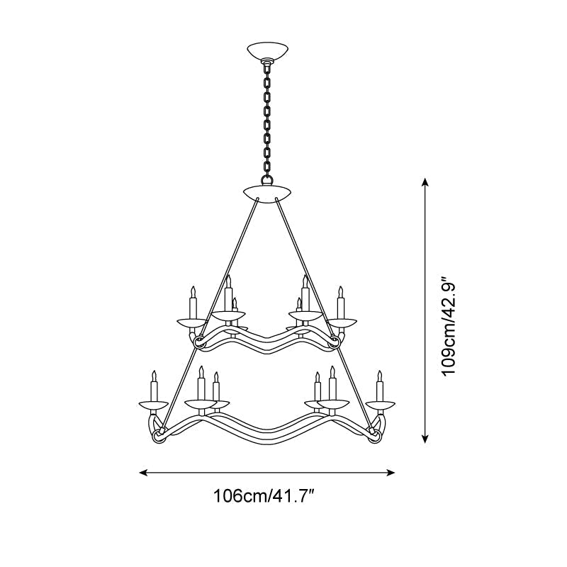 Juvin Two-Tier Candle Chandelier-Neutral Decor