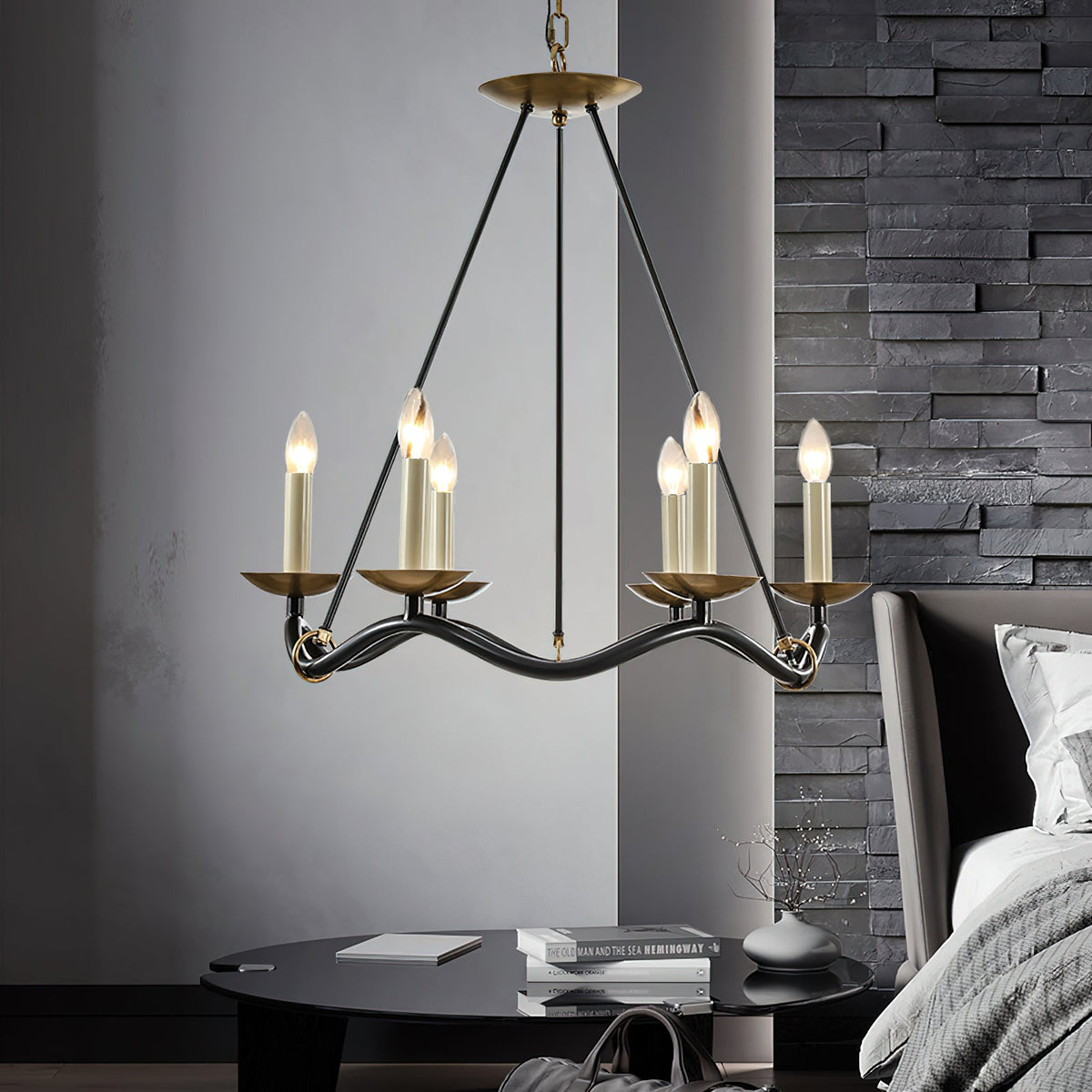 Shine Lustre en Métal de Laiton Industriel Vintage
