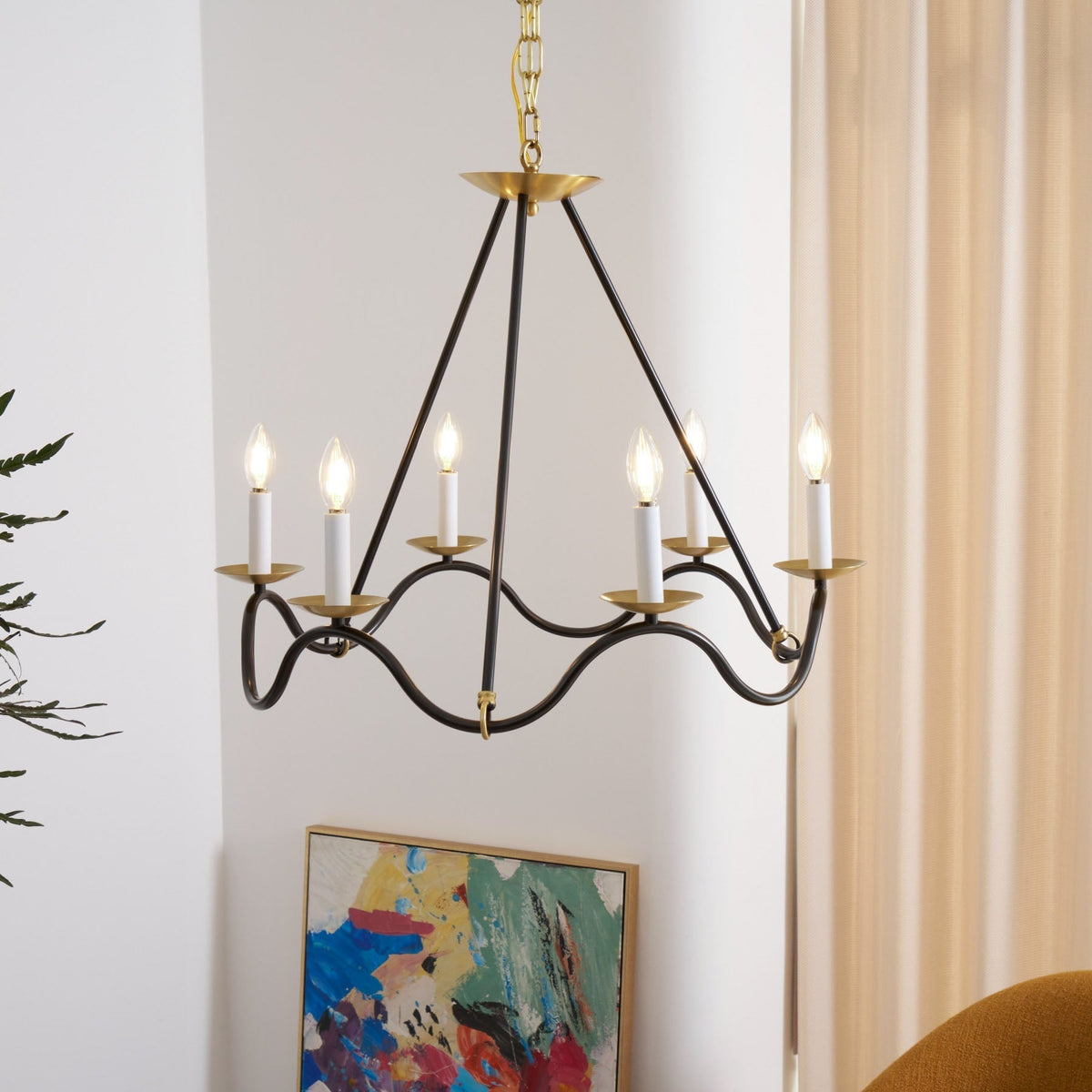 Shine Lustre en Métal de Laiton Industriel Vintage