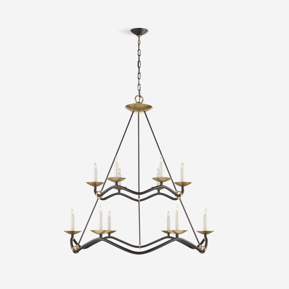 Juvin Two-Tier Candle Chandelier-Neutral Decor