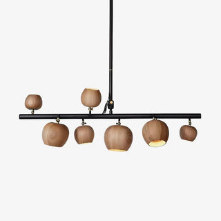 Avelira Suspension Linéaire Globe Bois Rustique