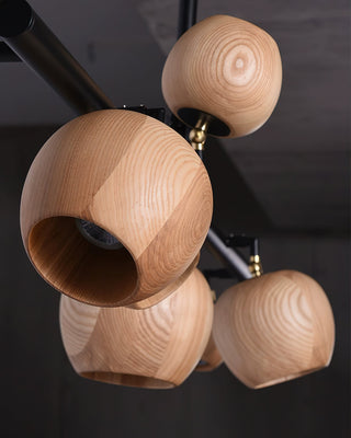 Avelira Suspension Linéaire Globe Bois Rustique