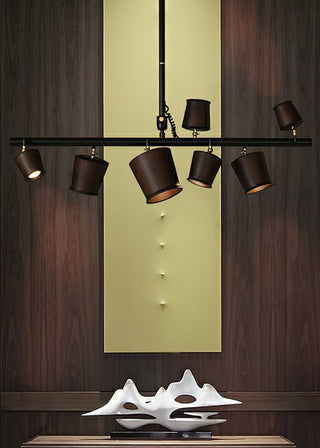 Avelira Suspension Linéaire Globe Bois Rustique